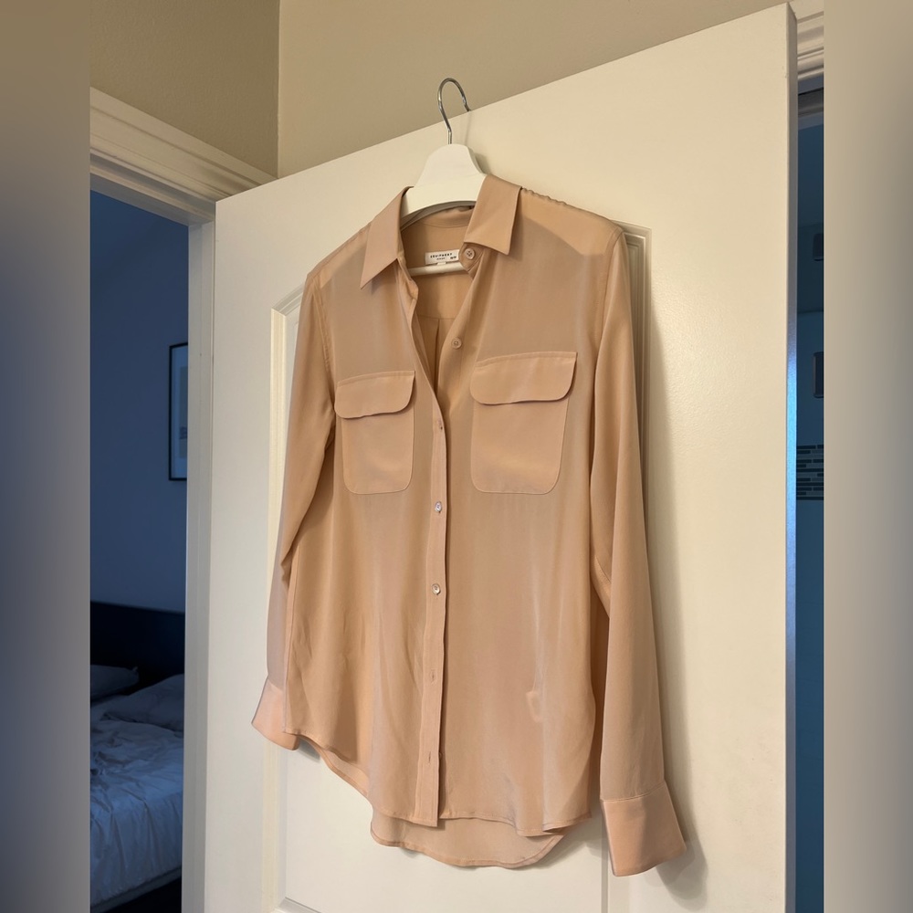 Equipment- silk blouse,beige pink (xs) - Picture 8 of 8
